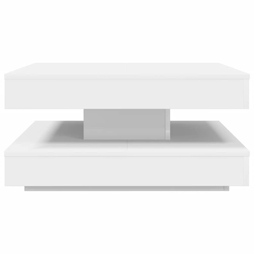 Couchtisch 360-Grad Drehbar Weiß 70x70x34,5 cm
