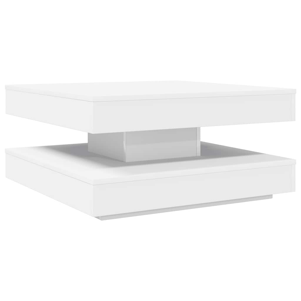 Couchtisch 360-Grad Drehbar Weiß 70x70x34,5 cm