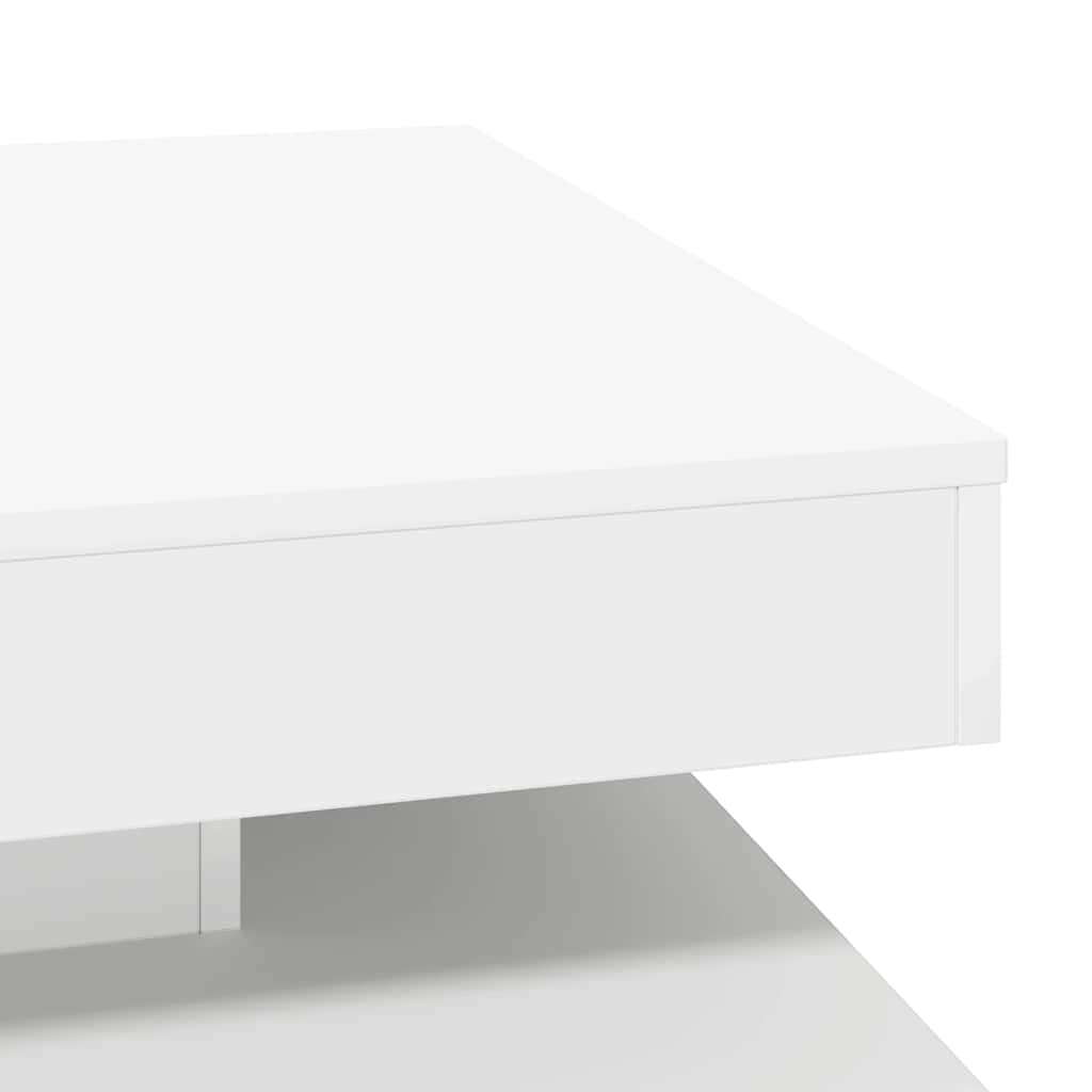 Couchtisch 360-Grad Drehbar Weiß 70x70x34,5 cm