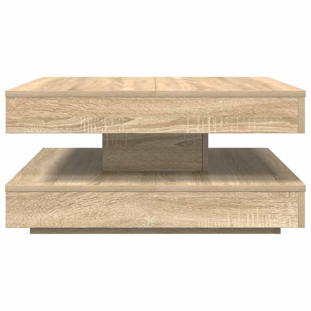 Couchtisch 360-Grad Drehbar Sonoma-Eiche 70x70x34,5 cm