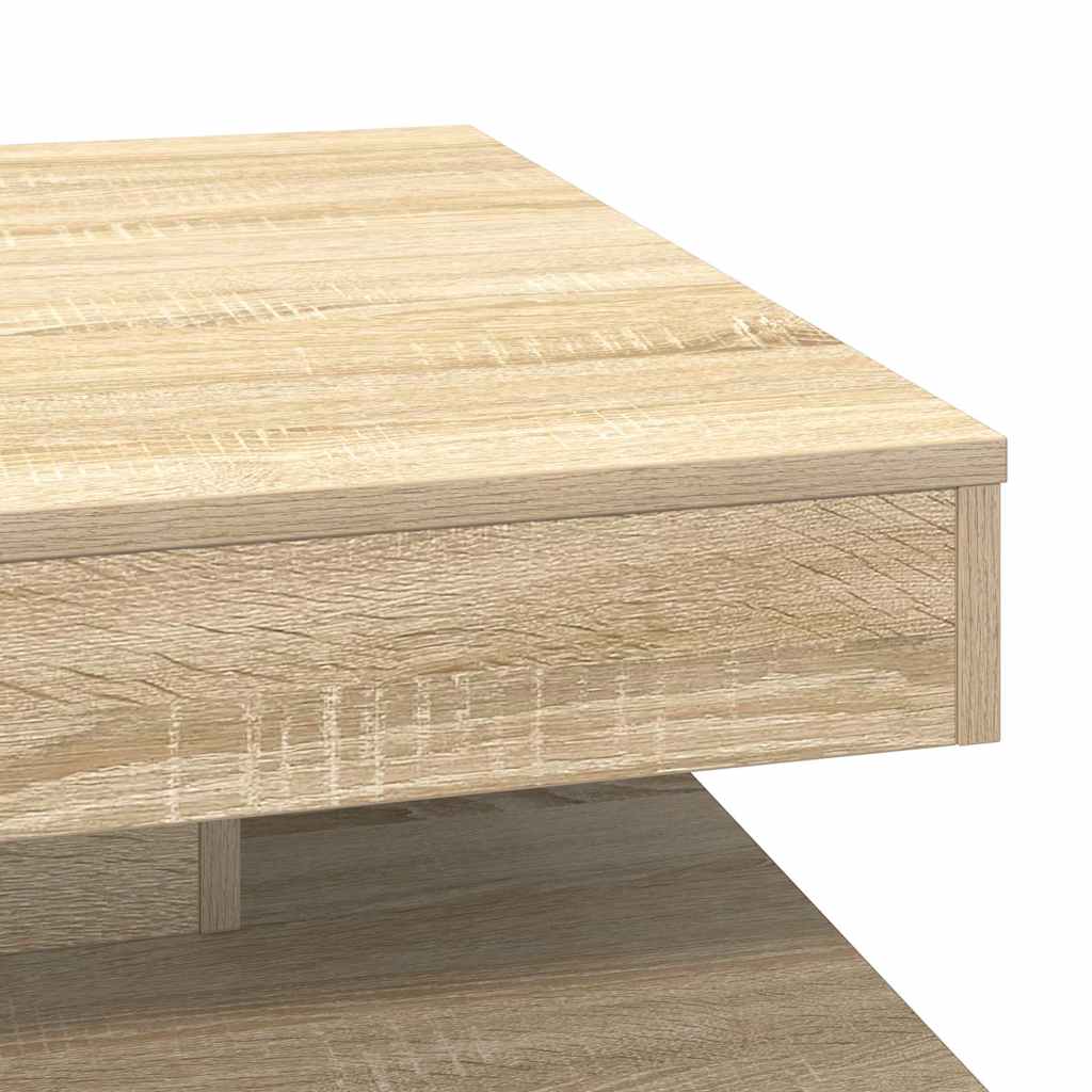 Couchtisch 360-Grad Drehbar Sonoma-Eiche 70x70x34,5 cm