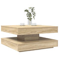 Couchtisch 360-Grad Drehbar Sonoma-Eiche 70x70x34,5 cm