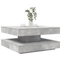Couchtisch 360-Grad Drehbar Betongrau 70x70x34,5 cm