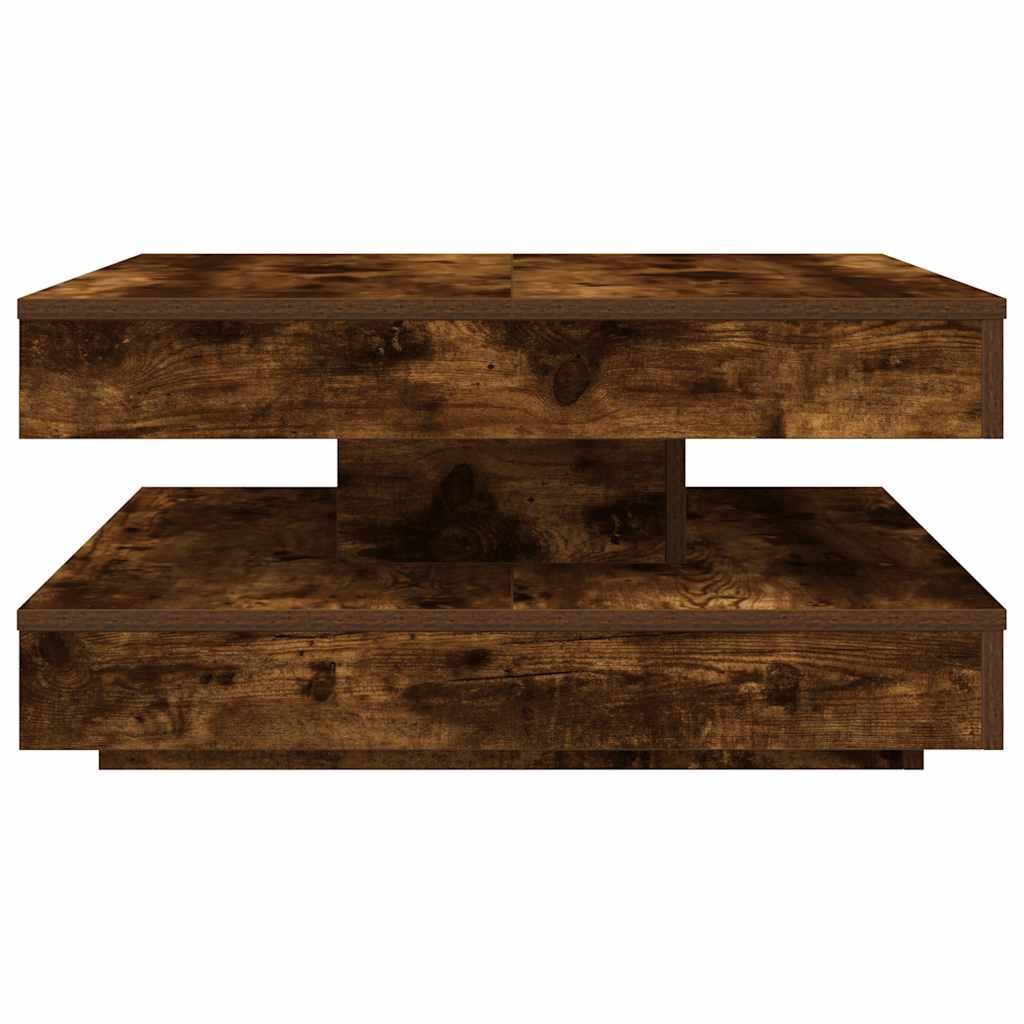 Couchtisch 360-Grad Drehbar Räuchereiche 70x70x34,5 cm