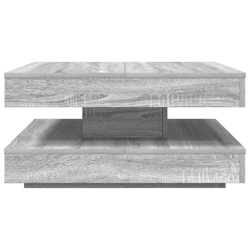 Couchtisch 360-Grad Drehbar Grau Sonoma 70x70x34,5 cm