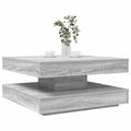 Couchtisch 360-Grad Drehbar Grau Sonoma 70x70x34,5 cm