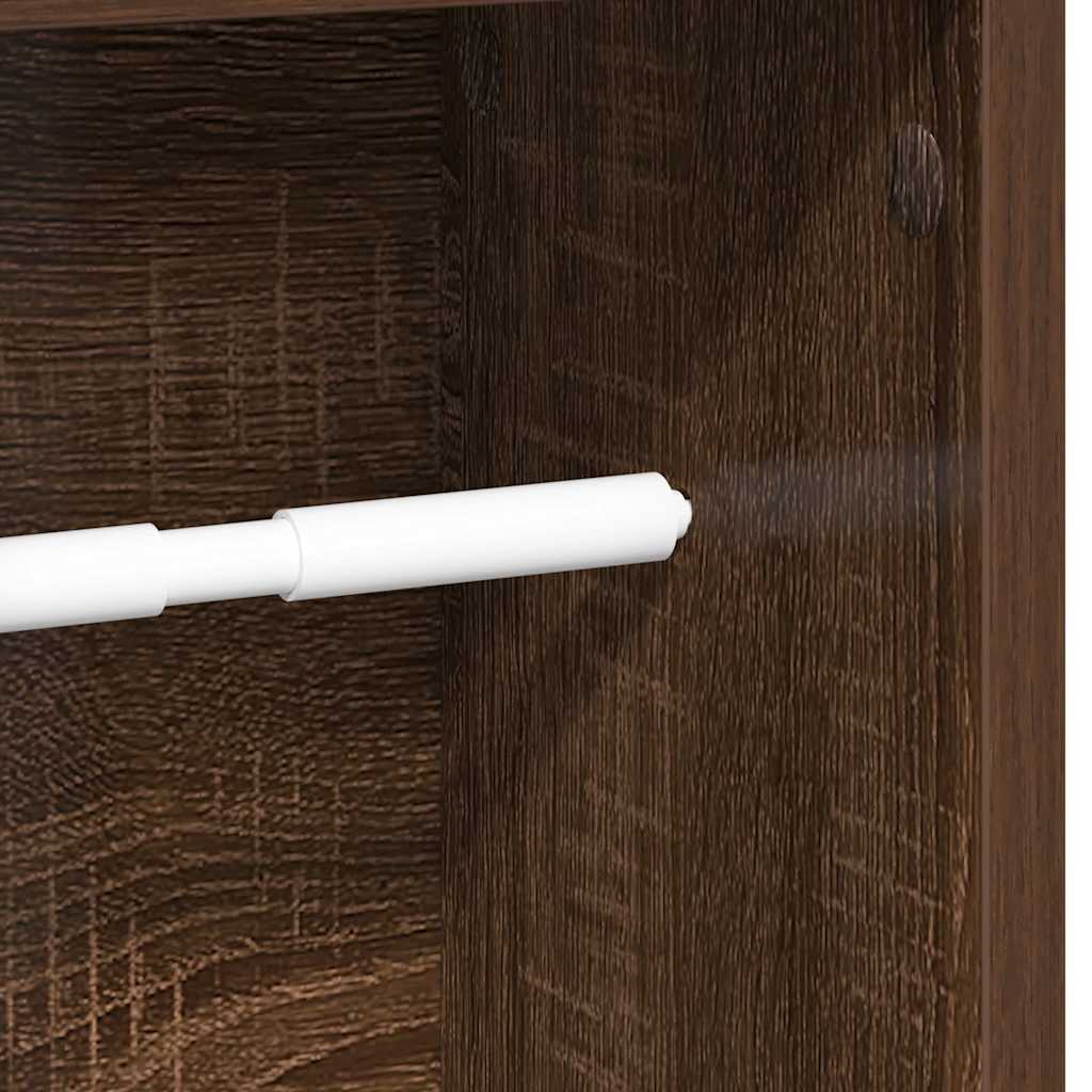 Badezimmerschrank mit Rollenhalter Braune Eiche 20,5x20x90 cm