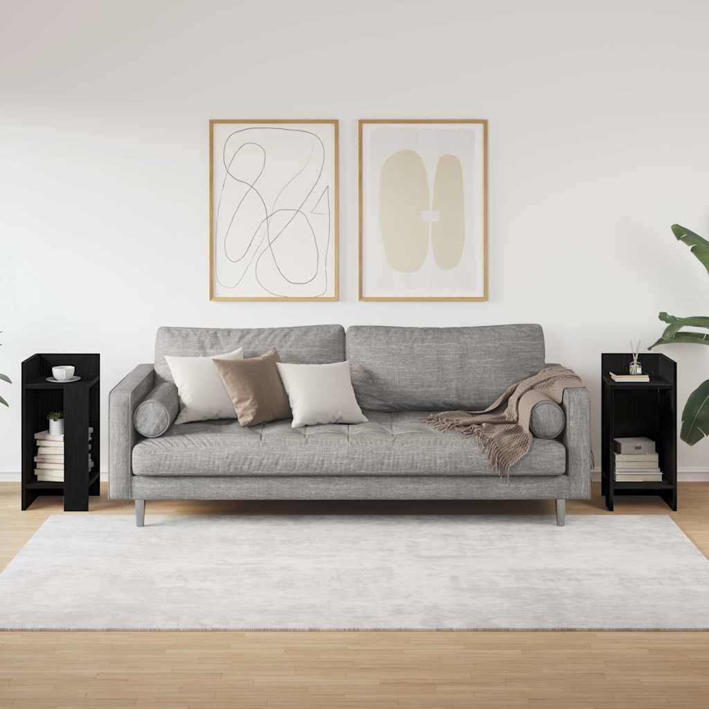 Beistelltische 2 Stk. mit Ablage Schwarz 25,5x27x60 cm