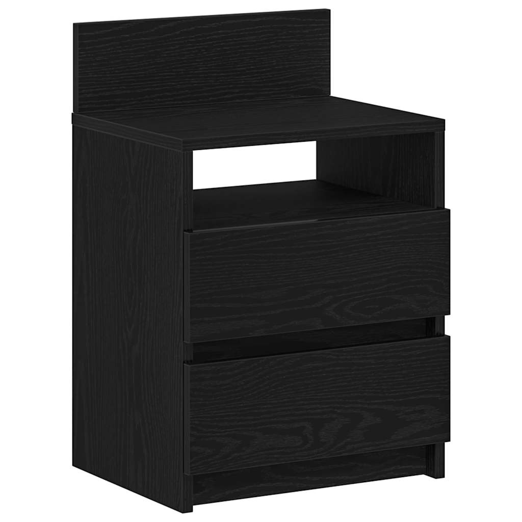 Nachttische 2 Stk. mit 2 Schubladen Schwarz 40x33x60 cm