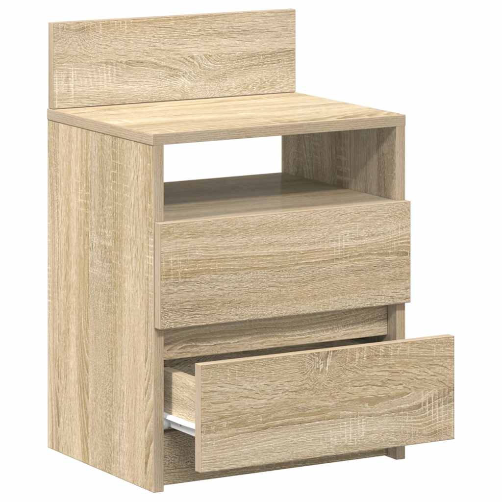 Nachttische 2 Stk. mit 2 Schubladen Sonoma-Eiche 40x33x60 cm