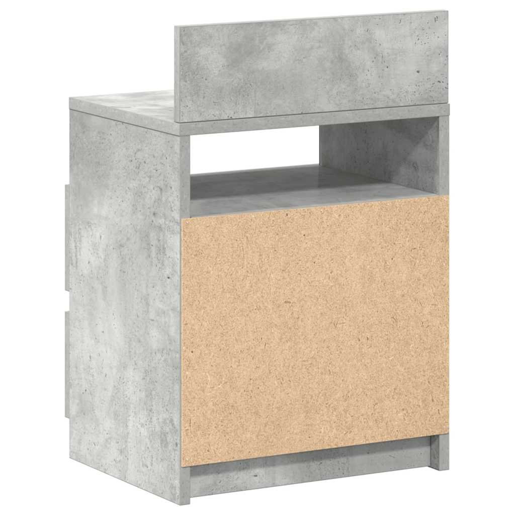 Nachttisch mit 2 Schubladen Betongrau 40x33x60 cm