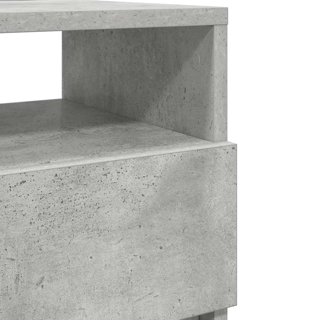 Nachttisch mit 2 Schubladen Betongrau 40x33x60 cm