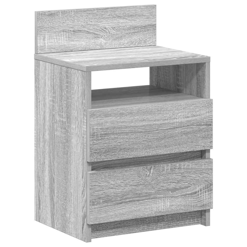 Nachttische 2 Stk. mit 2 Schubladen Grau Sonoma 40x33x60 cm