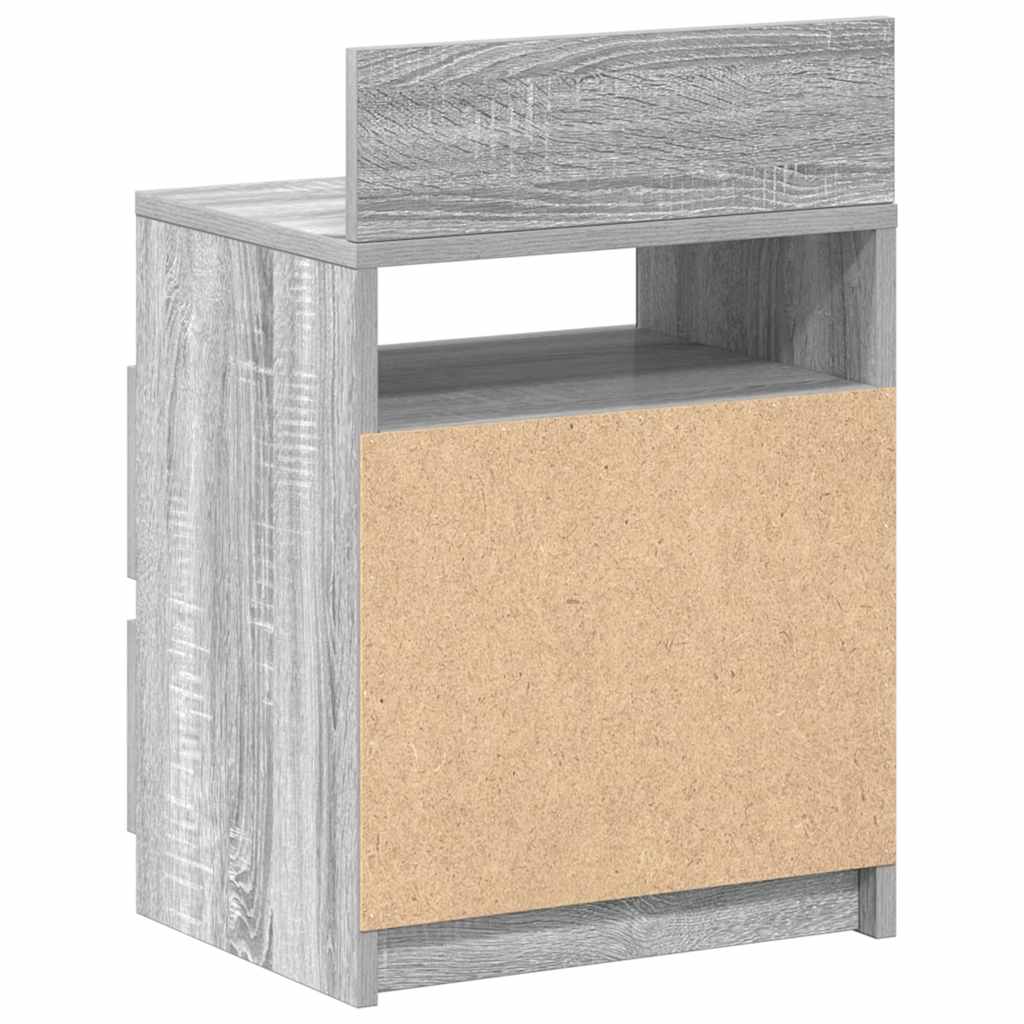 Nachttische 2 Stk. mit 2 Schubladen Grau Sonoma 40x33x60 cm