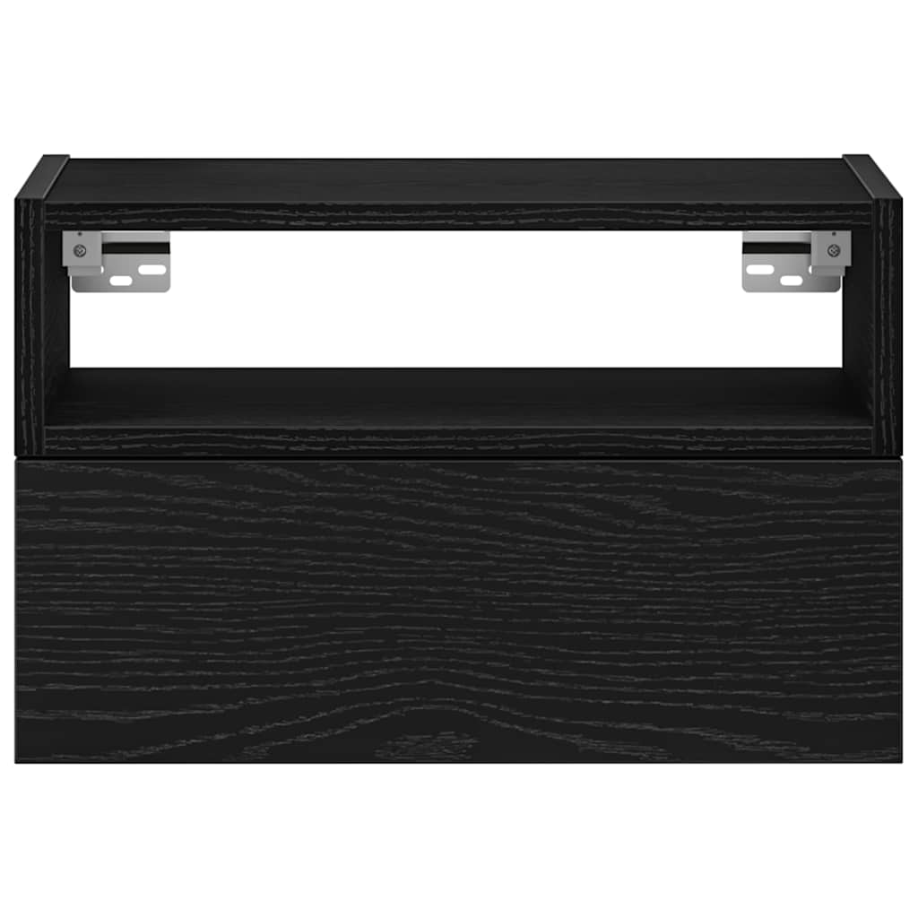 Wand-Nachttische 2 Stk. Schwarz 45x26x28,5 cm