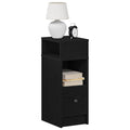 Nachttisch mit Schublade Schwarz 25x31x66 cm