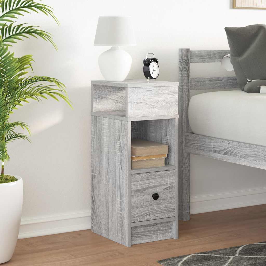 Nachttisch mit Schublade Grau Sonoma 25x31x66 cm