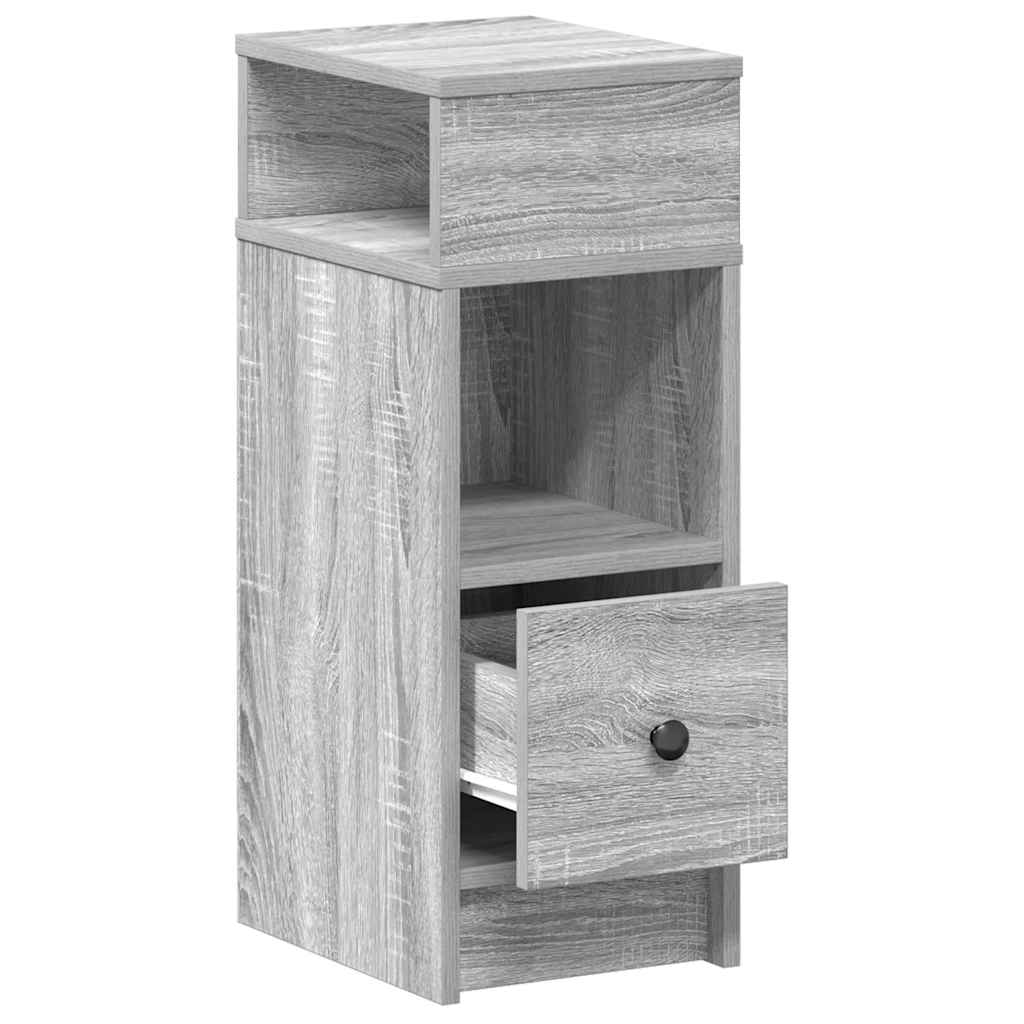 Nachttische 2 Stk. mit Schublade Grau Sonoma 25x31x66 cm