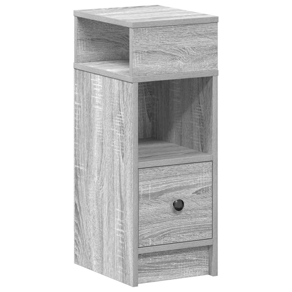 Nachttische 2 Stk. mit Schublade Grau Sonoma 25x31x66 cm