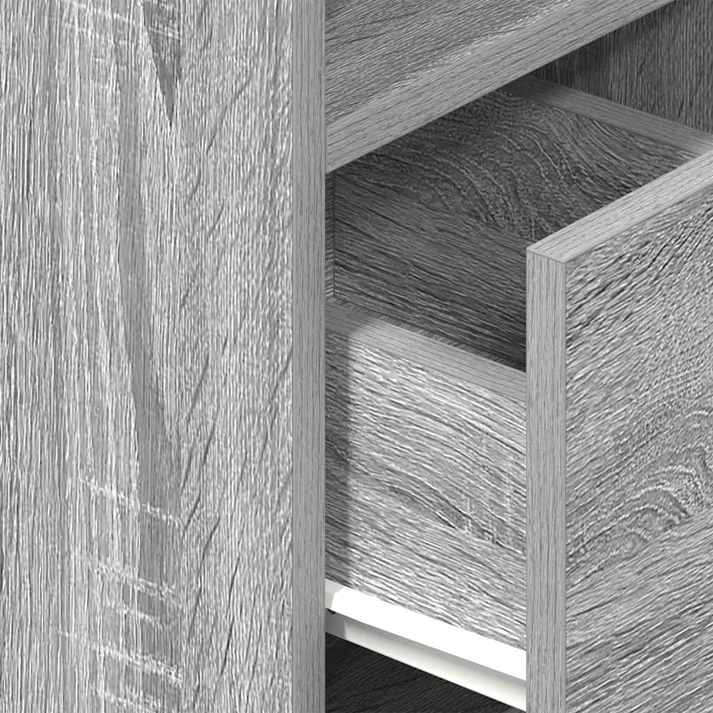 Nachttische 2 Stk. mit Schublade Grau Sonoma 25x31x66 cm