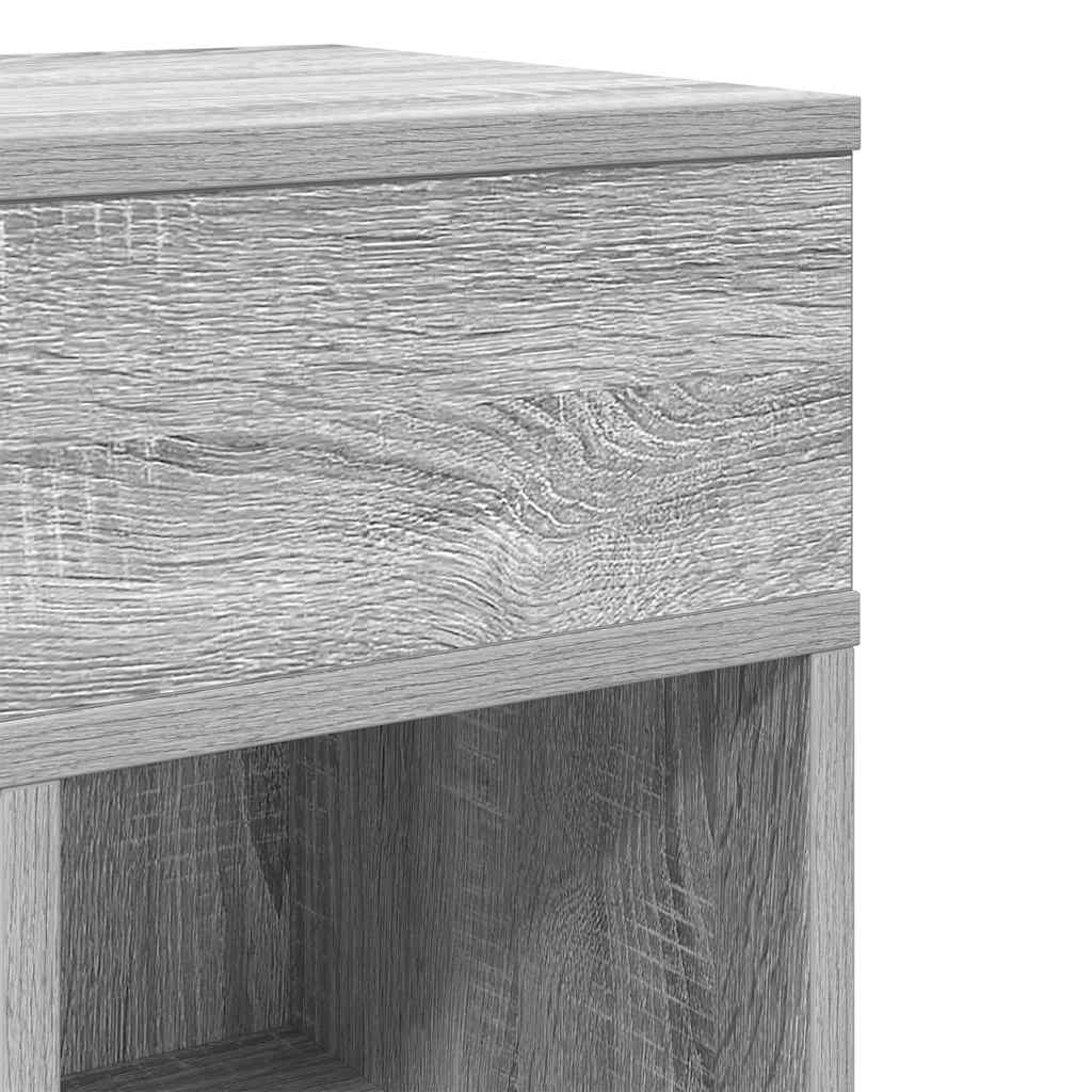 Nachttische 2 Stk. mit Schublade Grau Sonoma 25x31x66 cm