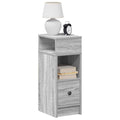 Nachttische 2 Stk. mit Schublade Grau Sonoma 25x31x66 cm