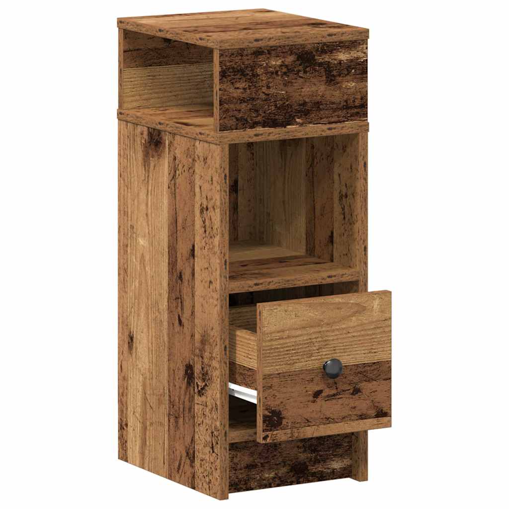 Nachttisch mit Schublade Altholz-Optik 25x31x66 cm