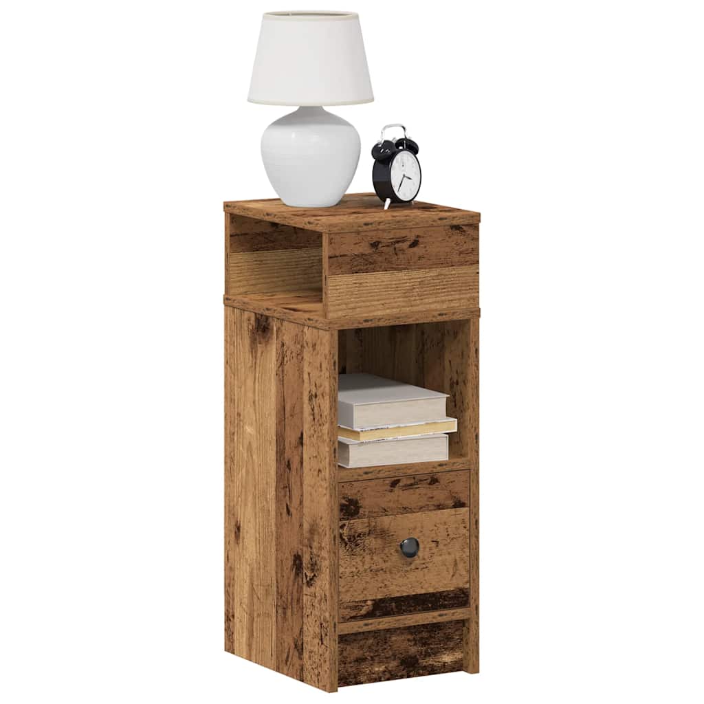 Nachttisch mit Schublade Altholz-Optik 25x31x66 cm