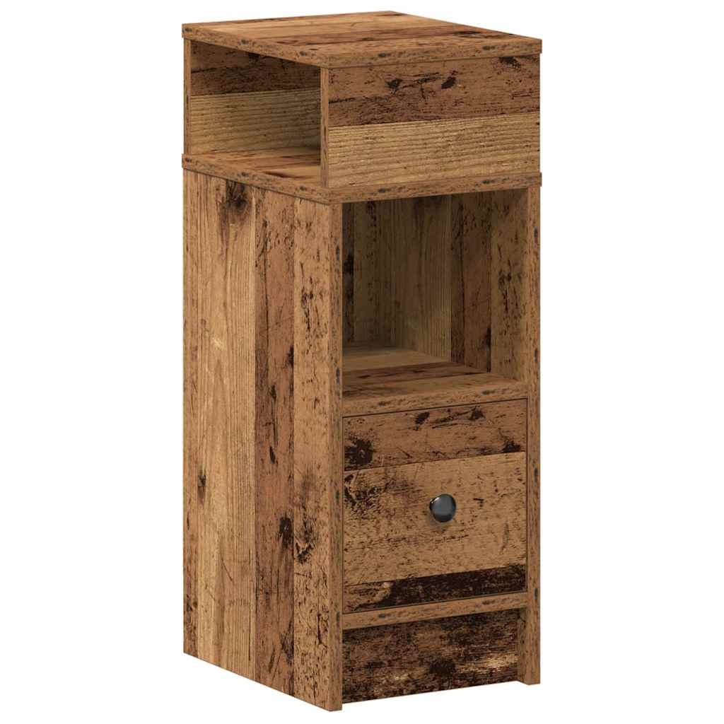 Nachttische 2 Stk. mit Schublade Altholz-Optik 25x31x66 cm