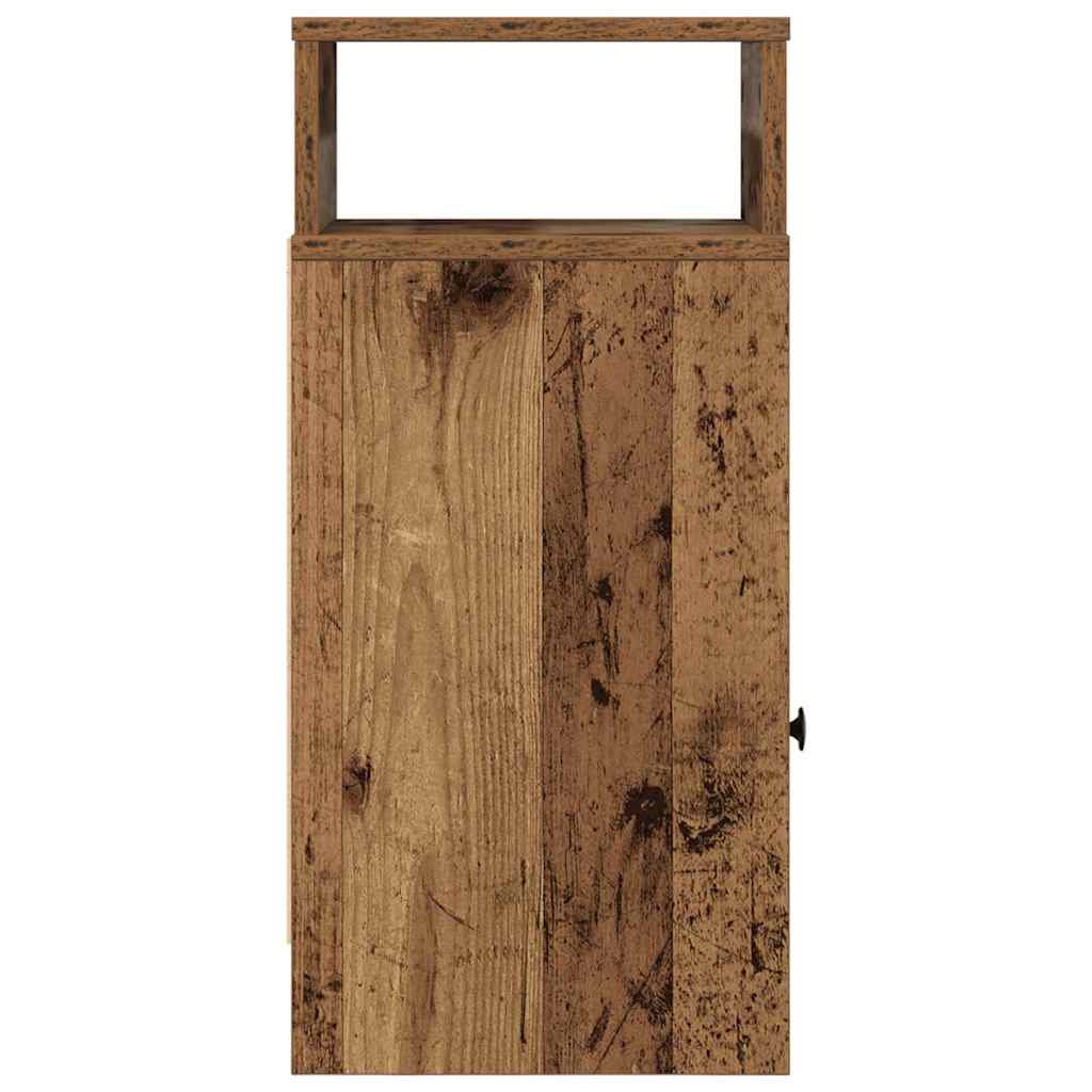 Nachttische 2 Stk. mit Schublade Altholz-Optik 25x31x66 cm