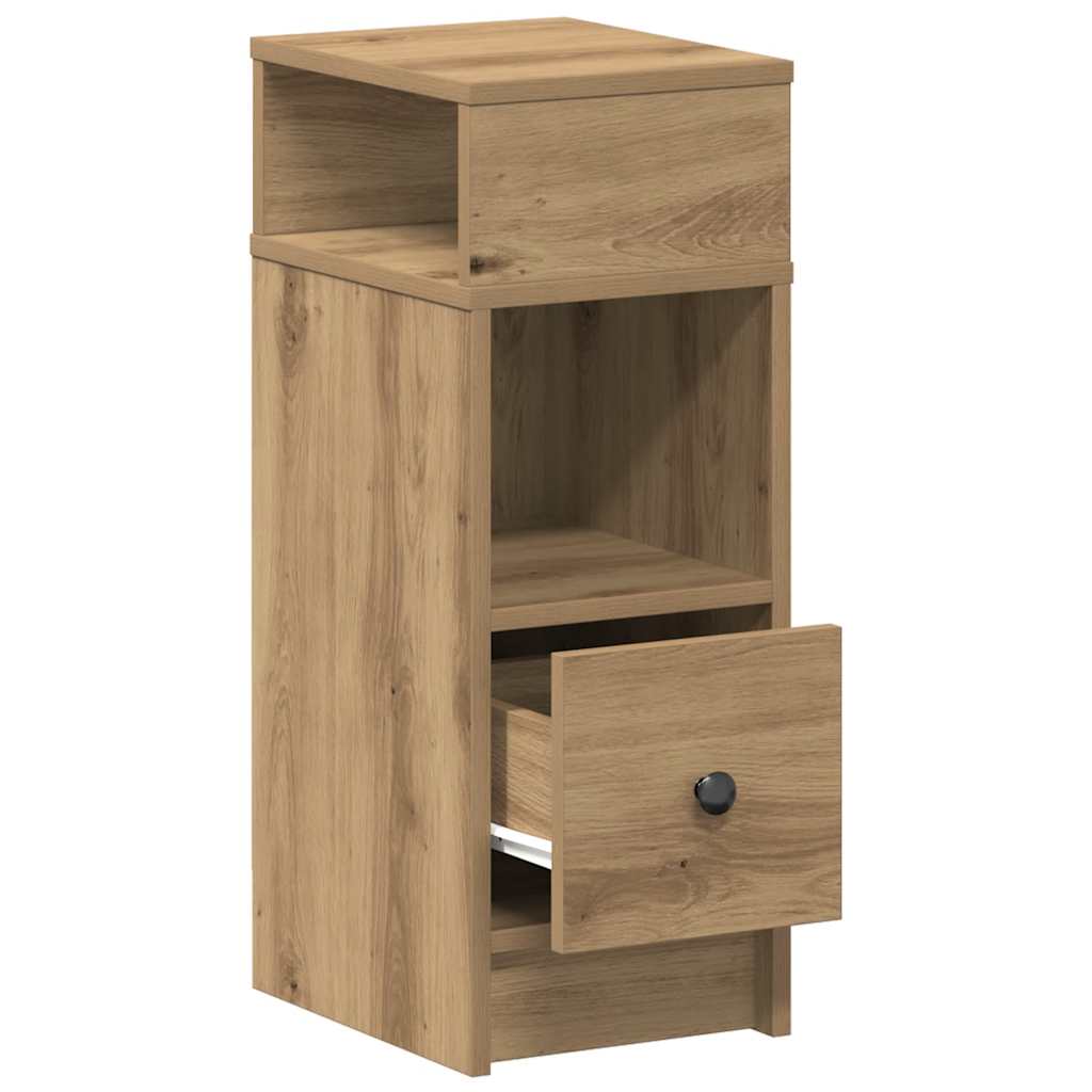 Nachttische 2 Stk. mit Schublade Artisan-Eiche 25x31x66 cm