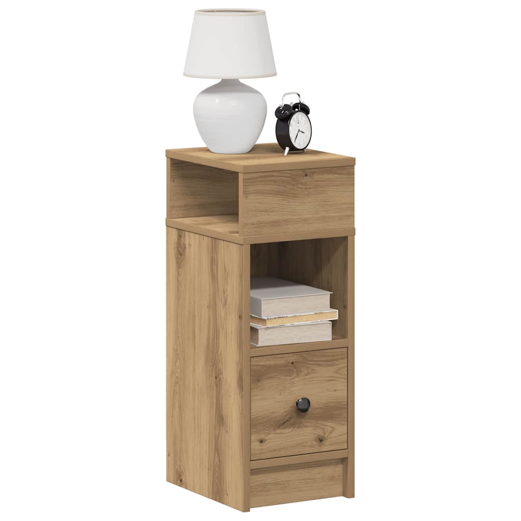 Nachttische 2 Stk. mit Schublade Artisan-Eiche 25x31x66 cm