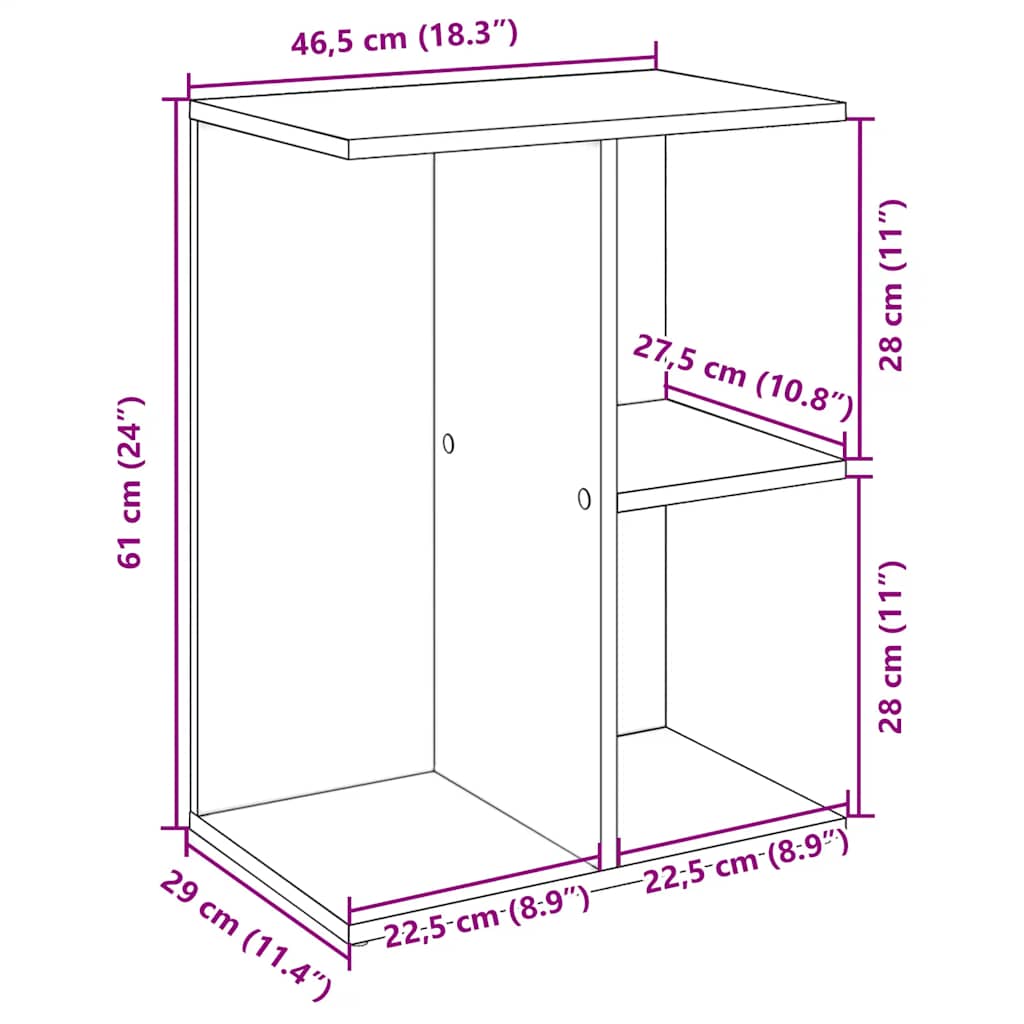 Nachttisch Weiß 46,5x29x61 cm Holzwerkstoff