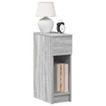 Nachttische mit Schublade 2 Stk. Grau Sonoma 20x36x60 cm
