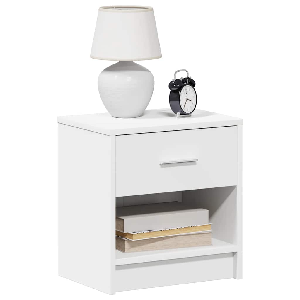 Nachttische 2 Stk. mit Schublade Weiß 39x28x41 cm