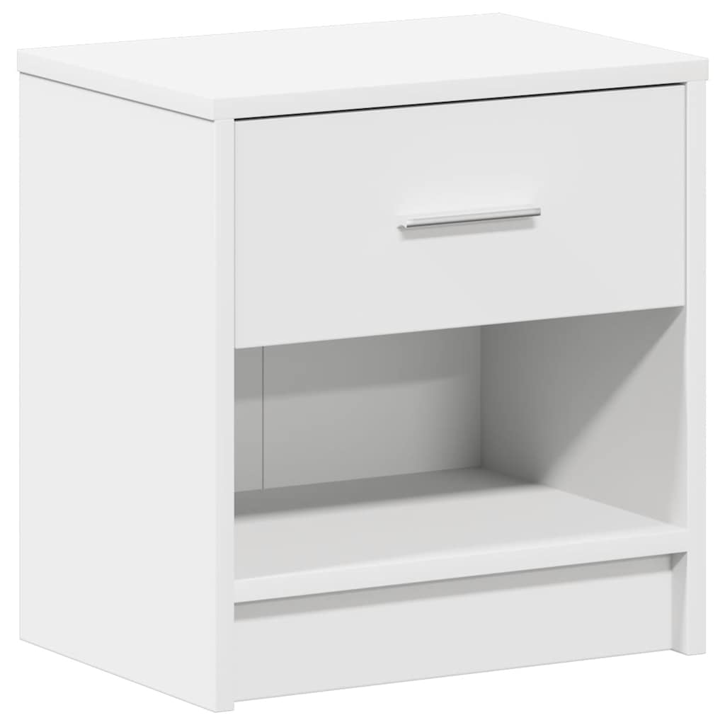 Nachttische 2 Stk. mit Schublade Weiß 39x28x41 cm