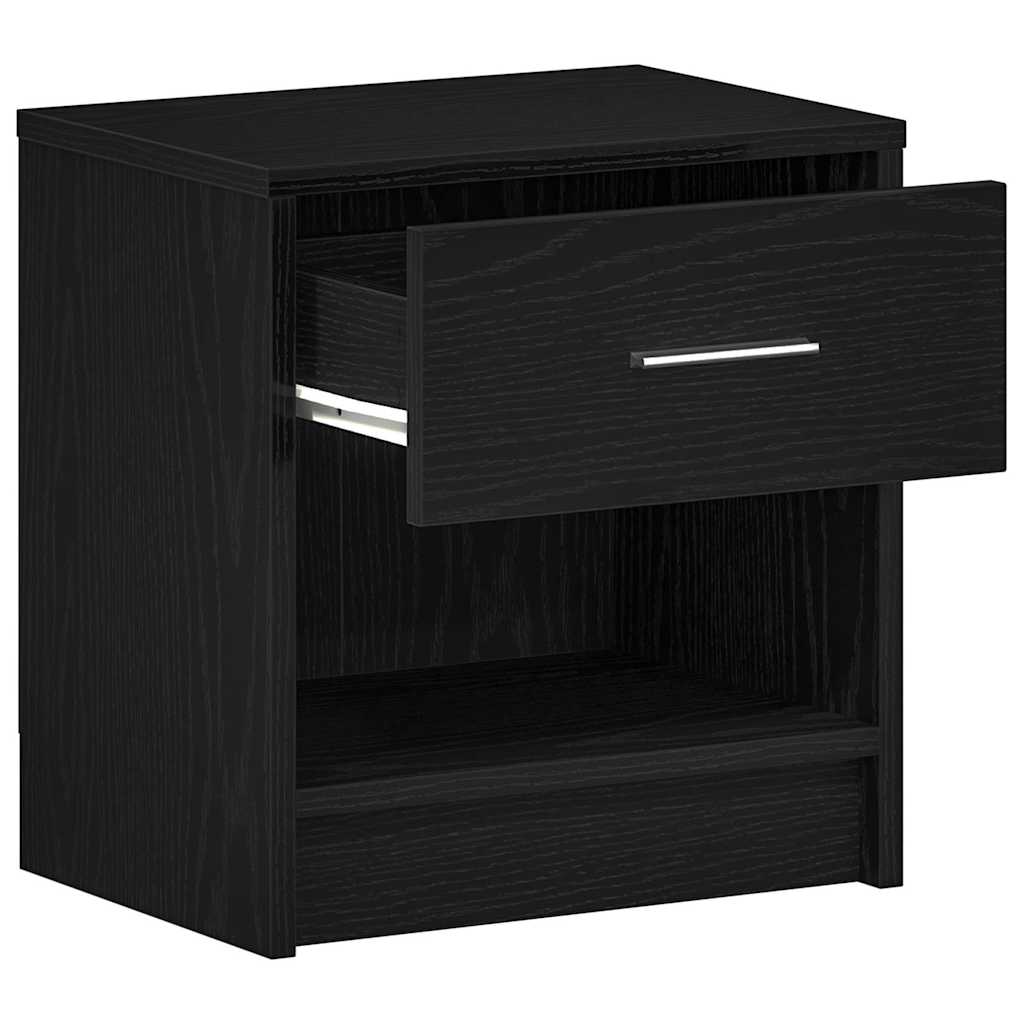 Nachttische 2 Stk. mit Schublade Schwarz 39x28x41 cm