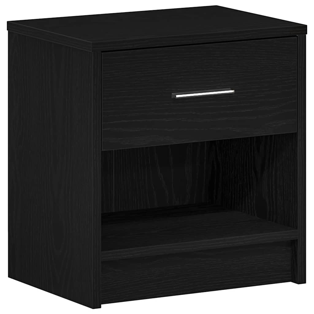 Nachttische 2 Stk. mit Schublade Schwarz 39x28x41 cm