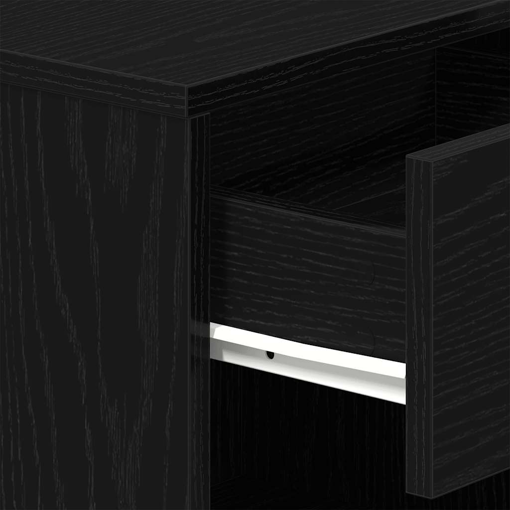 Nachttische 2 Stk. mit Schublade Schwarz 39x28x41 cm