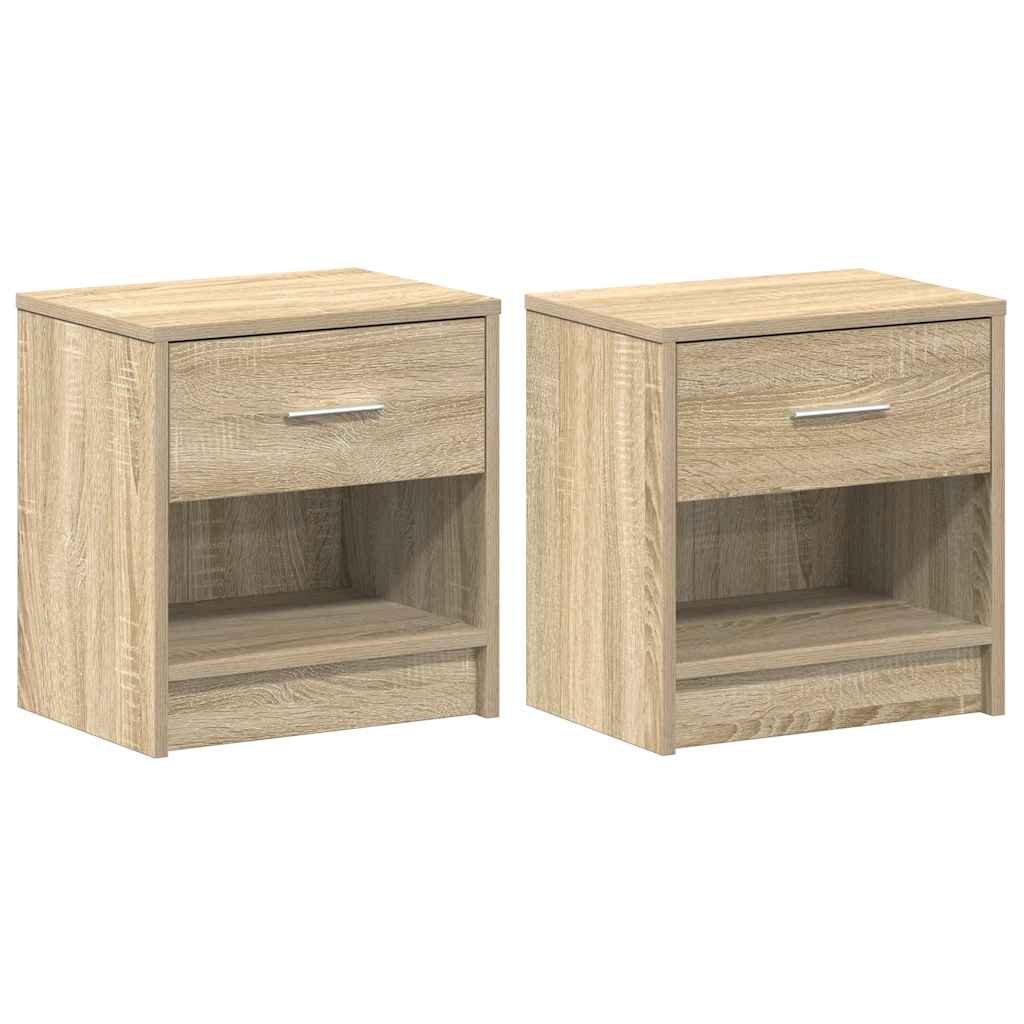 Nachttische 2 Stk. mit Schublade Sonoma-Eiche 39x28x41 cm