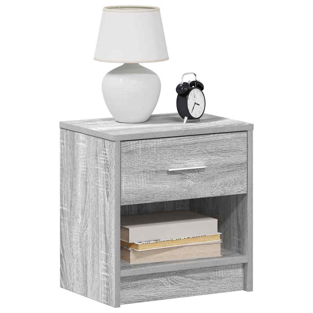Nachttische 2 Stk. mit Schublade Grau Sonoma 39x28x41 cm