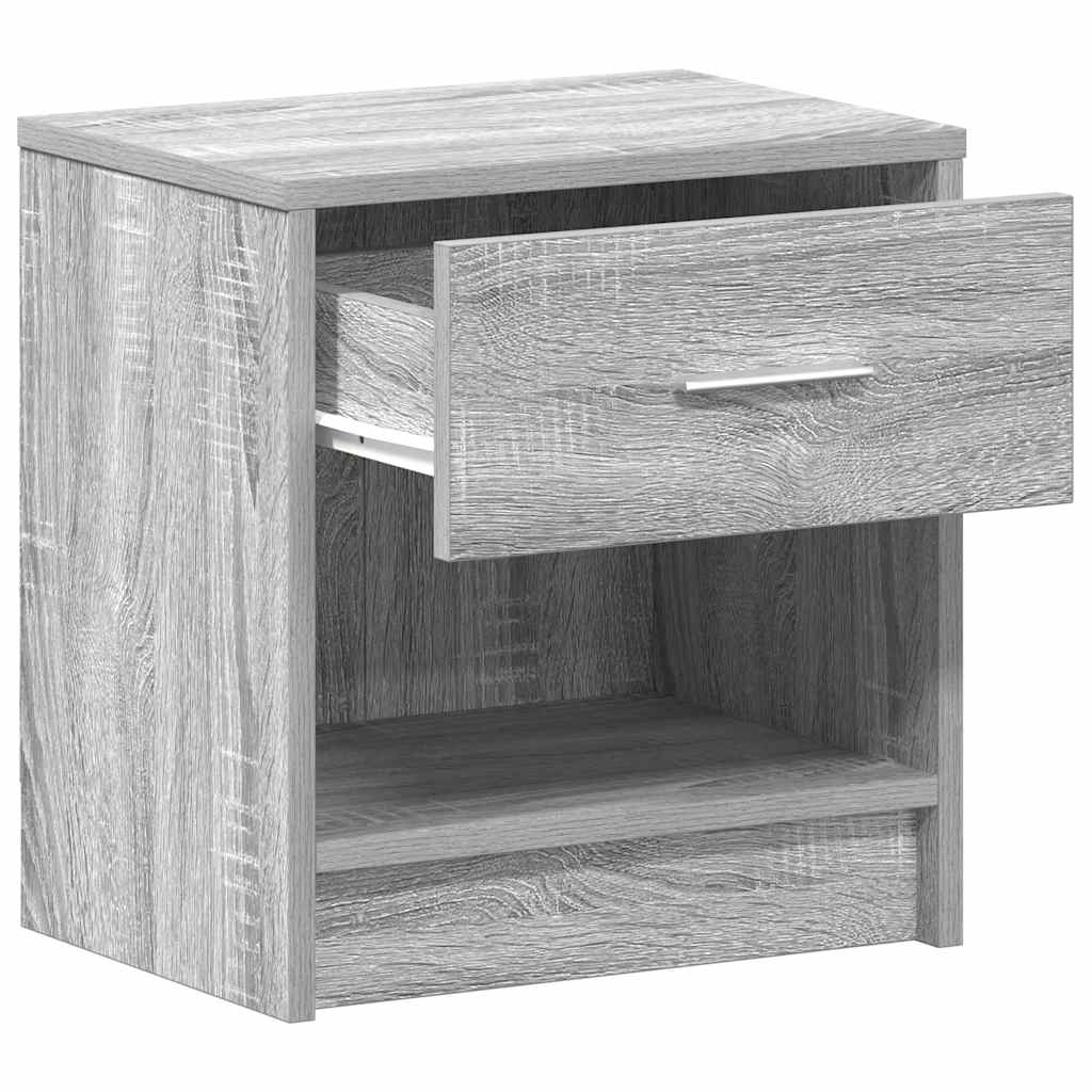 Nachttische 2 Stk. mit Schublade Grau Sonoma 39x28x41 cm