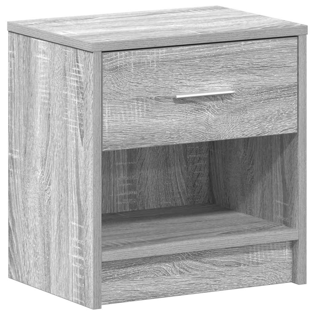 Nachttische 2 Stk. mit Schublade Grau Sonoma 39x28x41 cm
