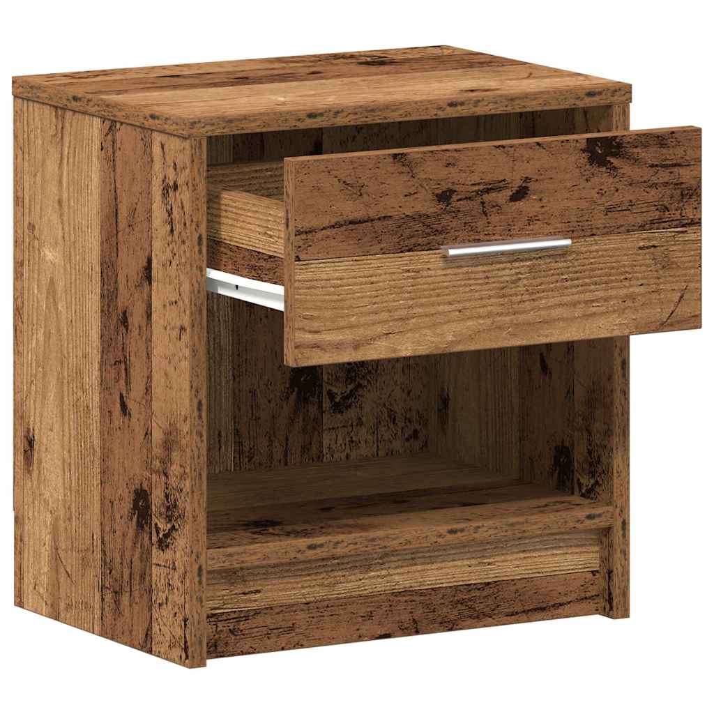 Nachttische 2 Stk. mit Schublade Altholz-Optik 39x28x41 cm