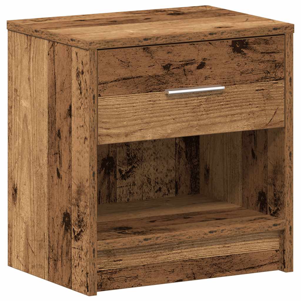 Nachttische 2 Stk. mit Schublade Altholz-Optik 39x28x41 cm