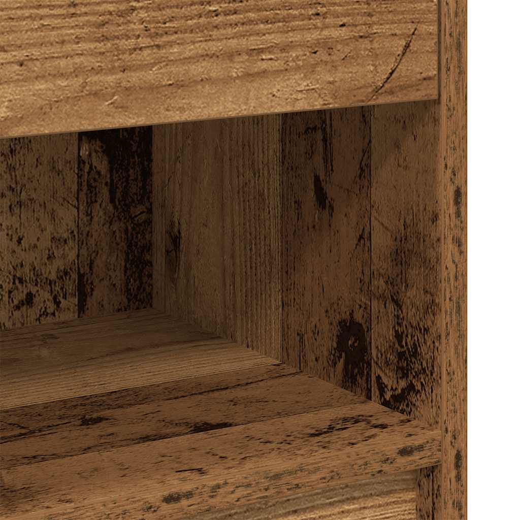 Nachttische 2 Stk. mit Schublade Altholz-Optik 39x28x41 cm