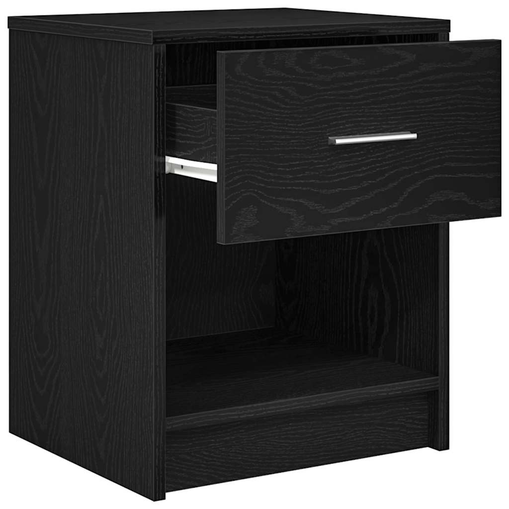 Nachttische 2 Stk. mit Schublade Schwarz 40x34x50 cm