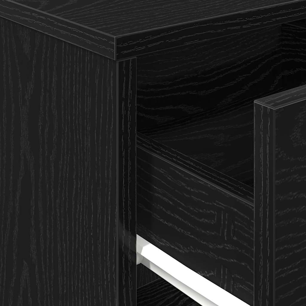 Nachttische 2 Stk. mit Schublade Schwarz 40x34x50 cm