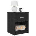 Nachttische 2 Stk. mit Schublade Schwarz 40x34x50 cm