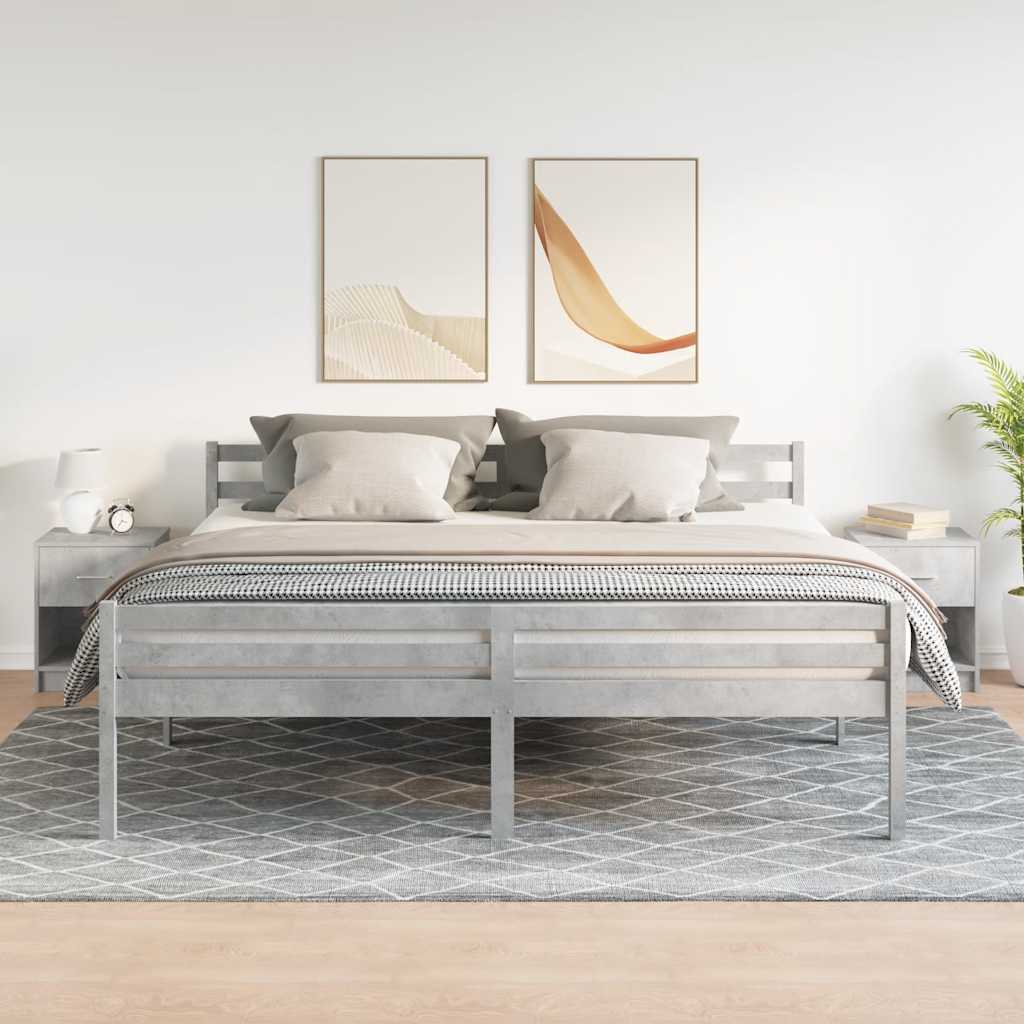 Nachttische 2 Stk. mit Schublade Betongrau 40x34x50 cm